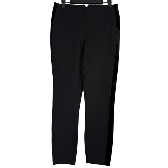 J. Crew Tuxedo Velvet Stripe Mid Rise Ankle Pants Back Zip Up Exposed 2 Black - Picture 15 of 15